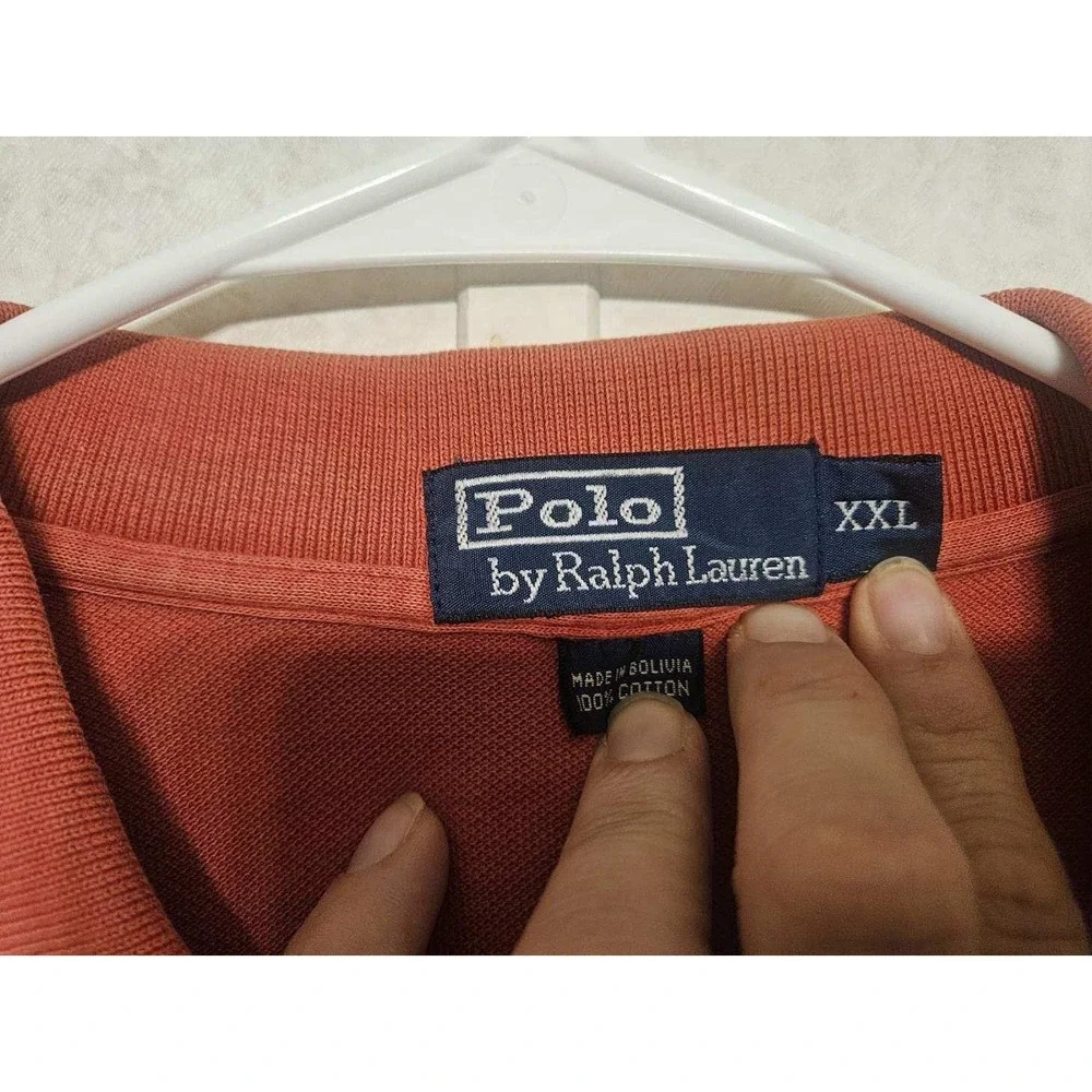 Polo Ralph Lauren‎ Men's XXL Short Sleeve Coral With Blue Pony Polo Shirt